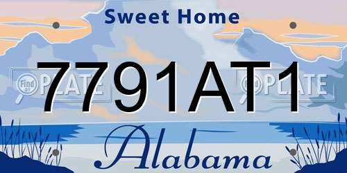 7791AT1 Alabama License Plate