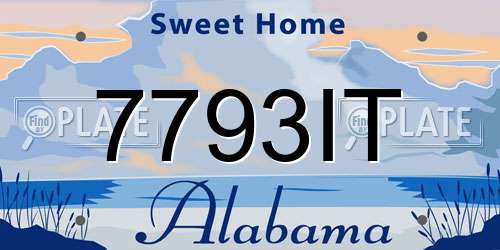 7793IT Alabama License Plate