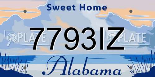 7793IZ Alabama License Plate