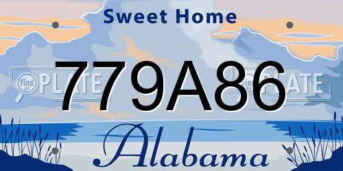 779A86 Alabama License Plate