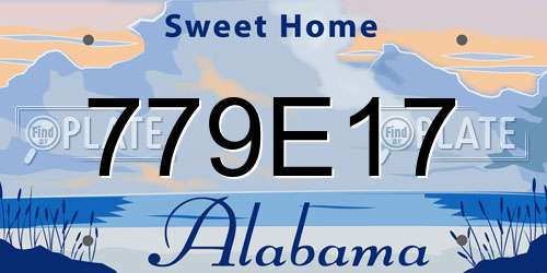 779E17 Alabama License Plate