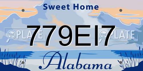 779EI7 Alabama License Plate
