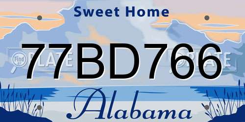 77BD766 Alabama License Plate
