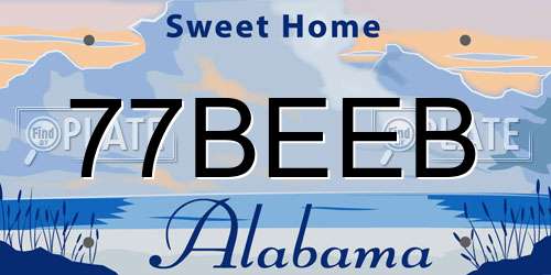 77BEEB Alabama License Plate