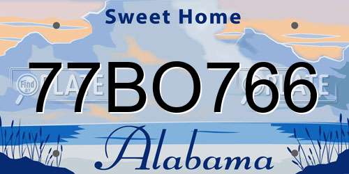 77BO766 Alabama License Plate