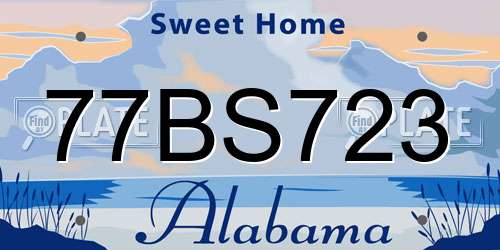 77BS723 Alabama License Plate