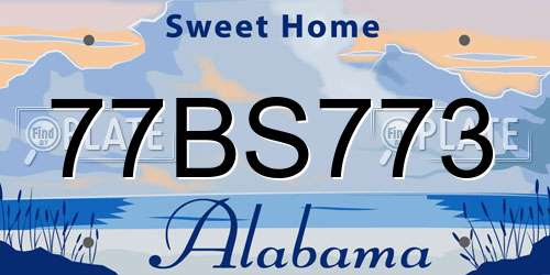 77BS773 Alabama License Plate