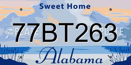 77BT263 Alabama License Plate