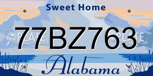 77BZ763 Alabama License Plate