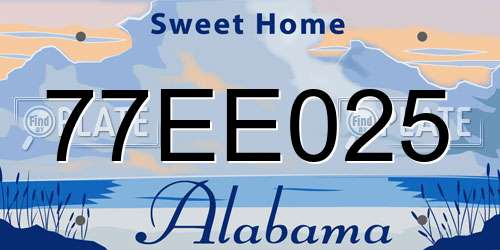 77EE025 Alabama License Plate