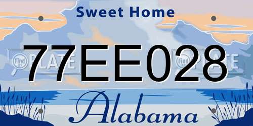 77EE028 Alabama License Plate