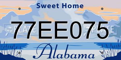 77EE075 Alabama License Plate
