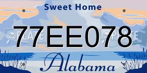 77EE078 Alabama License Plate