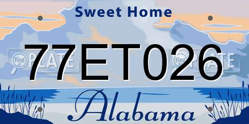 77ET026 Alabama License Plate