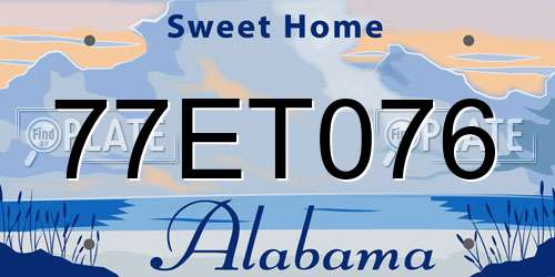77ET076 Alabama License Plate