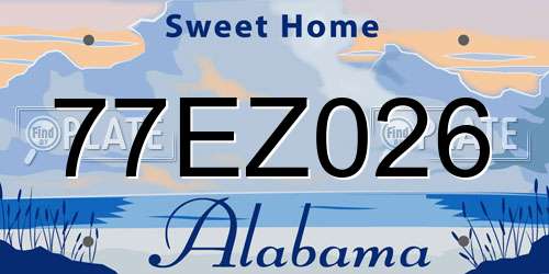 77EZ026 Alabama License Plate