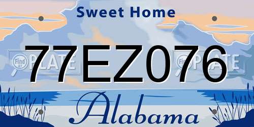 77EZ076 Alabama License Plate