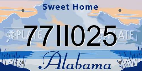 77II025 Alabama License Plate