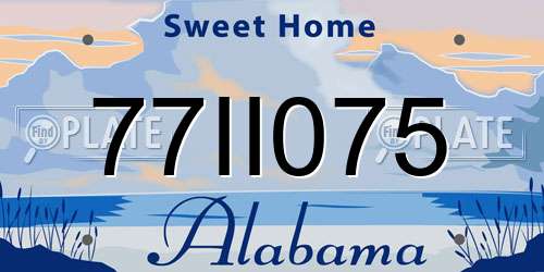 77II075 Alabama License Plate