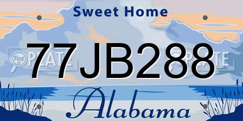 77JB288 Alabama License Plate