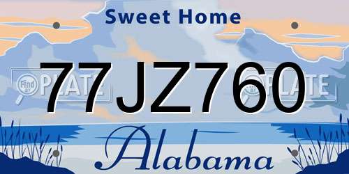 77JZ760 Alabama License Plate