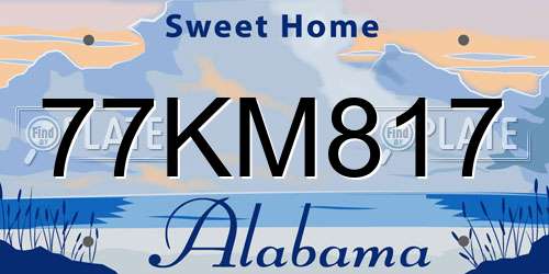 77KM817 Alabama License Plate