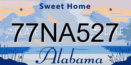 77NA527 Alabama License Plate