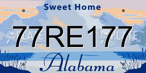 77RE177 Alabama License Plate