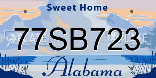 77SB723 Alabama License Plate