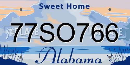 77SO766 Alabama License Plate