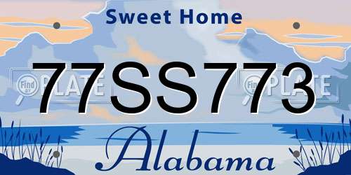 77SS773 Alabama License Plate