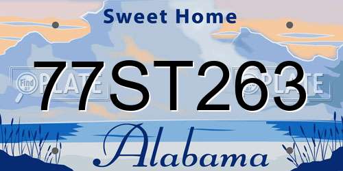77ST263 Alabama License Plate