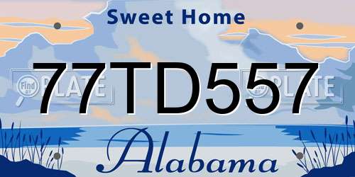 77TD557 Alabama License Plate