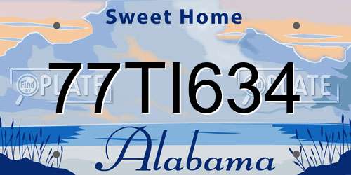 77TI634 Alabama License Plate