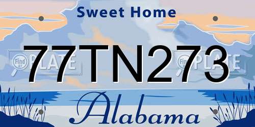 77TN273 Alabama License Plate