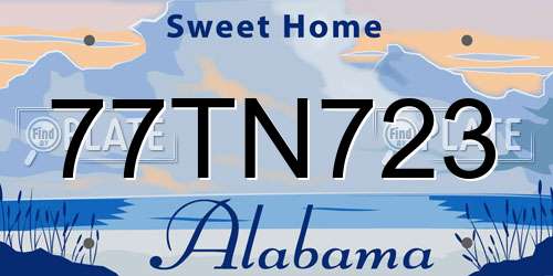 77TN723 Alabama License Plate