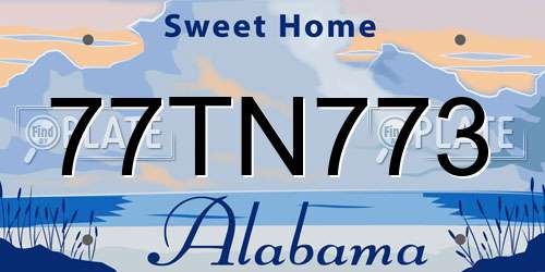 77TN773 Alabama License Plate