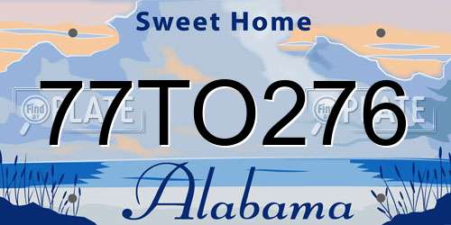 77TO276 Alabama License Plate