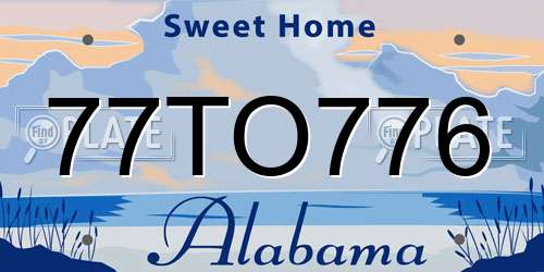 77TO776 Alabama License Plate