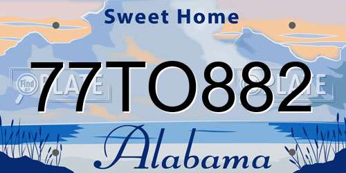 77TO882 Alabama License Plate