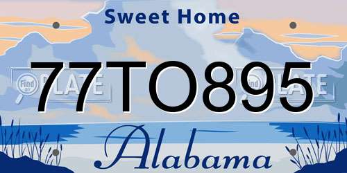 77TO895 Alabama License Plate