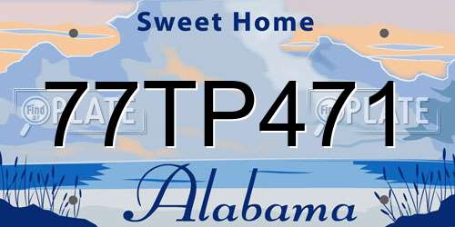 77TP471 Alabama License Plate