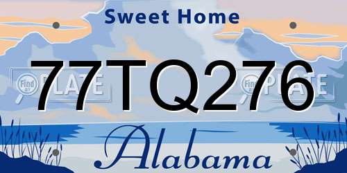 77TQ276 Alabama License Plate