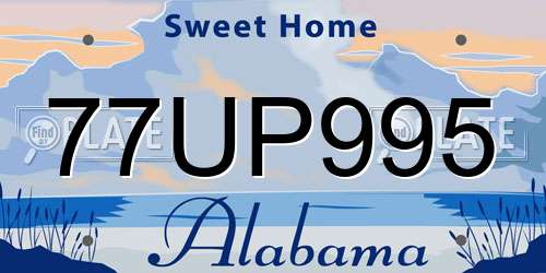 77UP995 Alabama License Plate