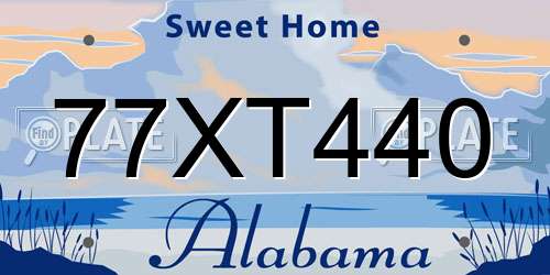 77XT440 Alabama License Plate