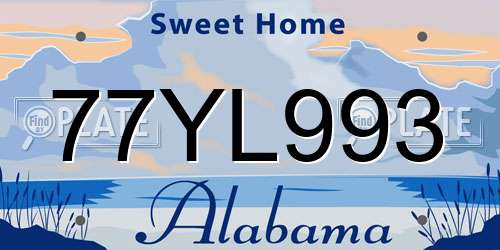 77YL993 Alabama License Plate