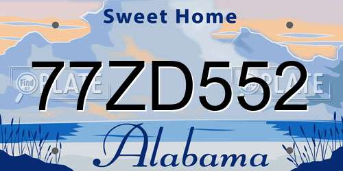 77ZD552 Alabama License Plate