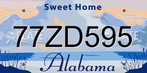 77ZD595 Alabama License Plate