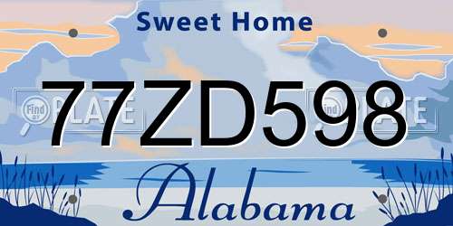 77ZD598 Alabama License Plate