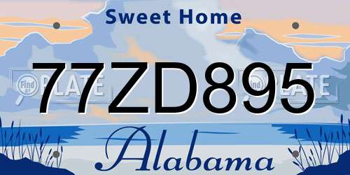77ZD895 Alabama License Plate